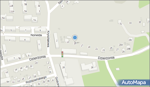 Mysłowice, Dzierżonia Jana, 15, mapa Mysłowice