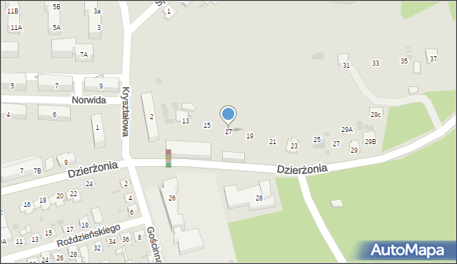 Mysłowice, Dzierżonia Jana, 17, mapa Mysłowice