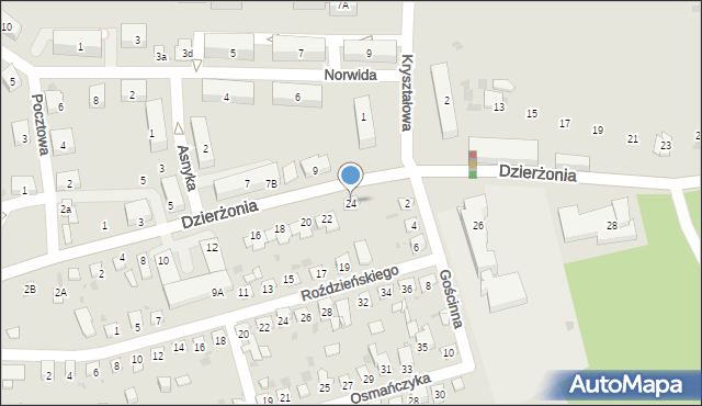 Mysłowice, Dzierżonia Jana, 24, mapa Mysłowice