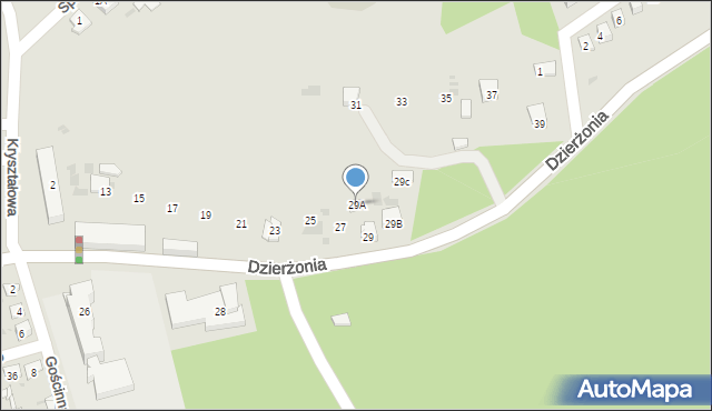 Mysłowice, Dzierżonia Jana, 29A, mapa Mysłowice
