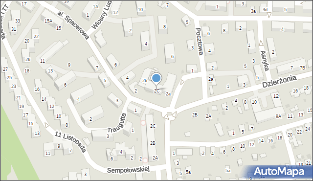 Mysłowice, Dzierżonia Jana, 2C, mapa Mysłowice