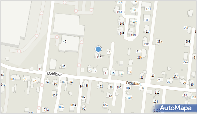 Mysłowice, Dzióbka Adama, 11a, mapa Mysłowice