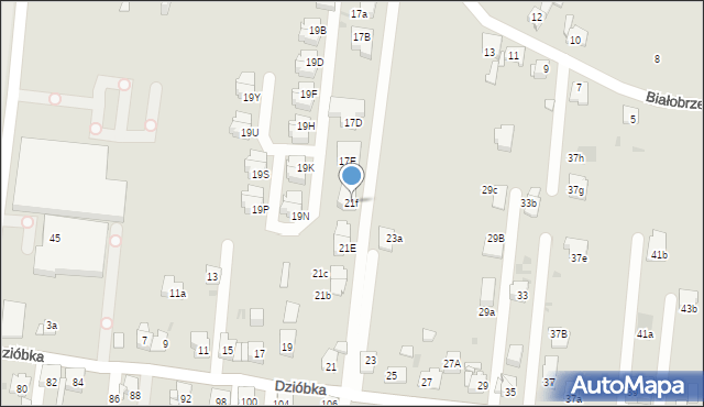 Mysłowice, Dzióbka Adama, 21f, mapa Mysłowice