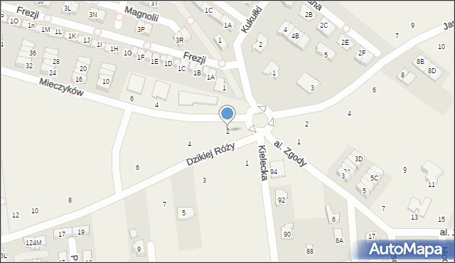 Nowa Wola, Dzikiej Róży, 2, mapa Nowa Wola