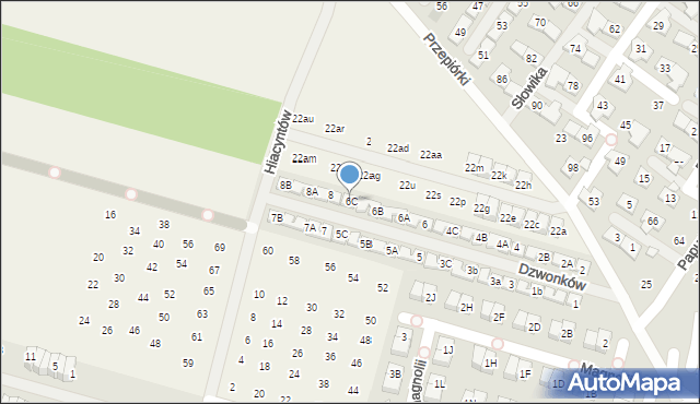 Nowa Wola, Dzwonków, 6C, mapa Nowa Wola