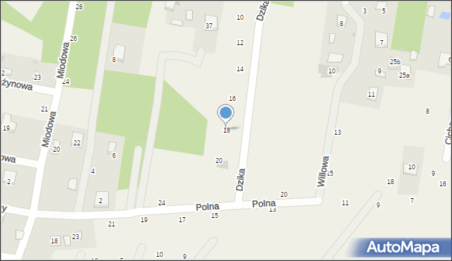 Nowe Grobice, Dzika, 18, mapa Nowe Grobice