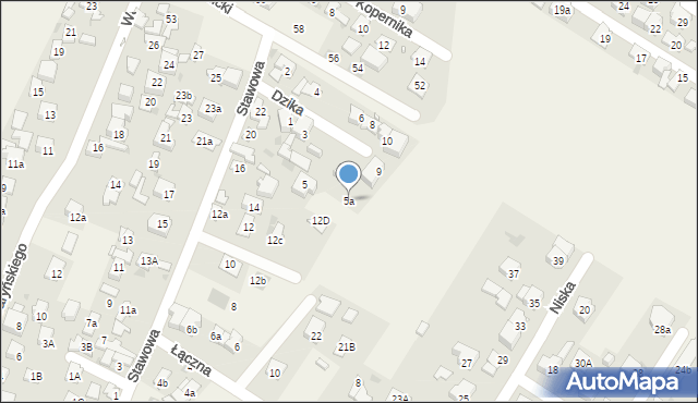 Nowe Grocholice, Dzika, 5a, mapa Nowe Grocholice