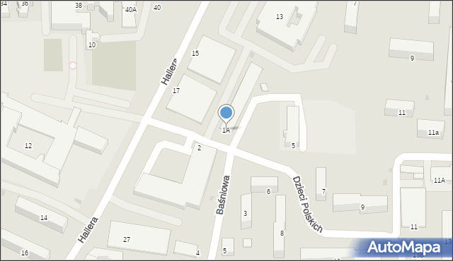 Ostrołęka, Dzieci Polskich, 1A, mapa Ostrołęka