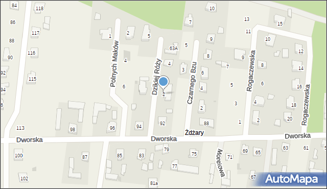 Ostrów, Dzikiej Róży, 2, mapa Ostrów