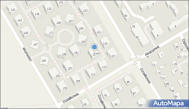 Parzniew, Działkowa, 117, mapa Parzniew