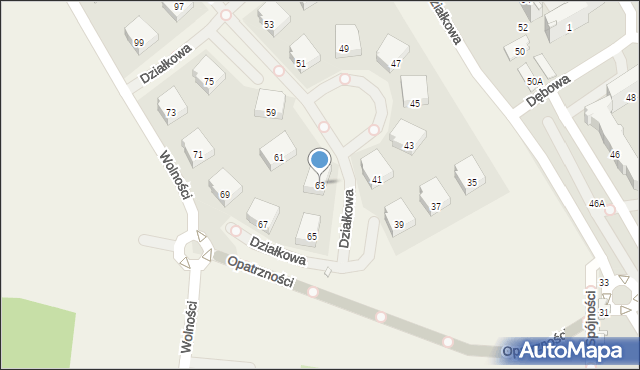 Parzniew, Działkowa, 63, mapa Parzniew