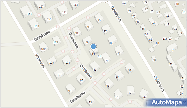 Parzniew, Działkowa, 83, mapa Parzniew