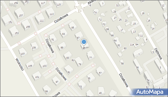 Parzniew, Działkowa, 85, mapa Parzniew