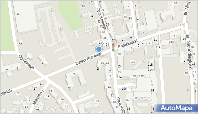 Piła, Dzieci Polskich, 32b, mapa Piły
