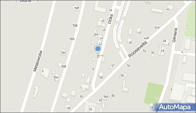 Piotrków Trybunalski, Dzika, 10, mapa Piotrków Trybunalski