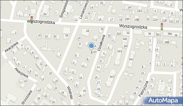 Płock, Działkowa, 6, mapa Płock