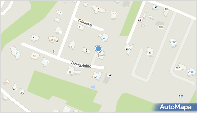 Płock, Dziedziniec, 9, mapa Płock