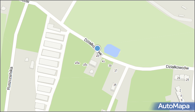 Połaniec, Działkowców, 43, mapa Połaniec