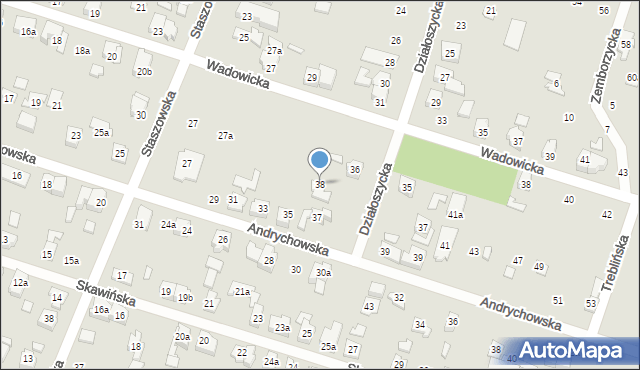 Poznań, Działoszycka, 38, mapa Poznania