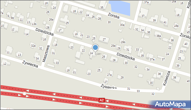 Poznań, Dziedzicka, 24a, mapa Poznania