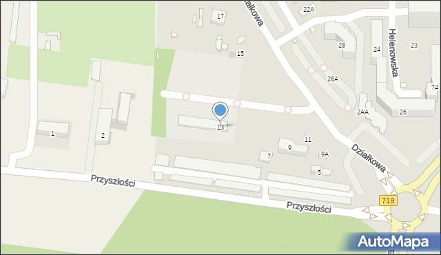 Pruszków, Działkowa, 13, mapa Pruszków