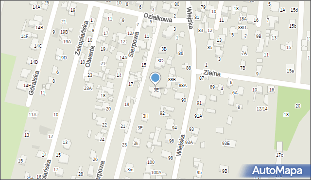 Radom, Działkowa, 3E, mapa Radomia