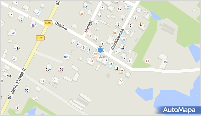 Radzymin, Dzielna, 12, mapa Radzymin