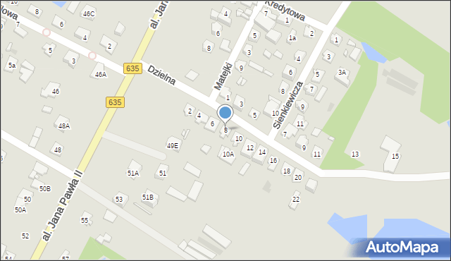 Radzymin, Dzielna, 8, mapa Radzymin