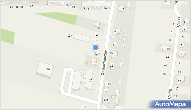 Rędziny, Działkowiczów, 16, mapa Rędziny