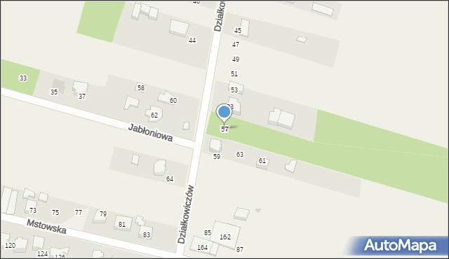 Rędziny, Działkowiczów, 57, mapa Rędziny