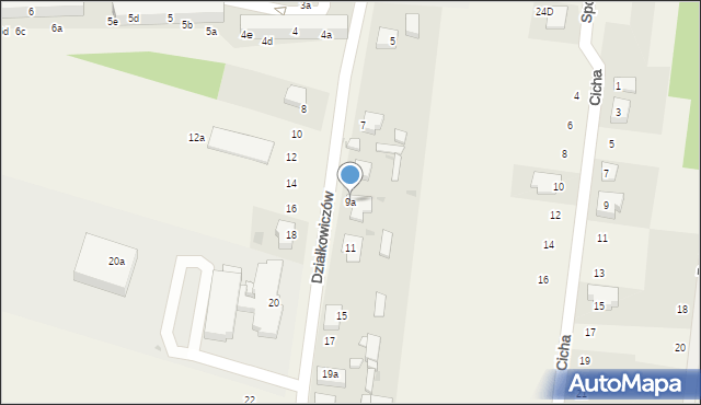 Rędziny, Działkowiczów, 9a, mapa Rędziny