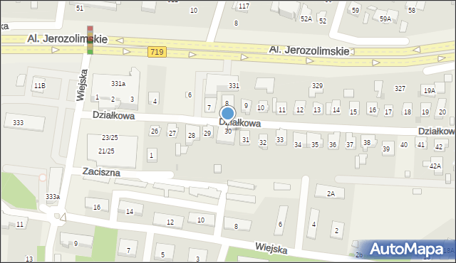 Reguły, Działkowa, 30, mapa Reguły