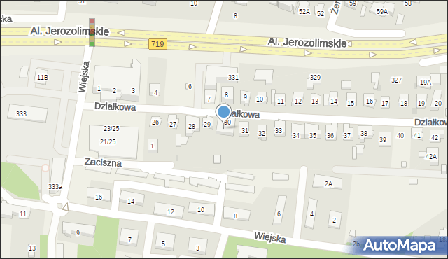 Reguły, Działkowa, 30a, mapa Reguły