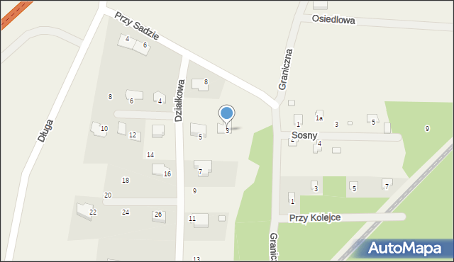 Ruda, Działkowa, 3, mapa Ruda