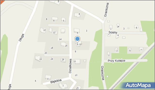 Ruda, Działkowa, 7, mapa Ruda
