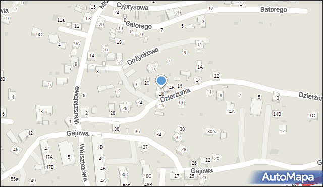 Ruda Śląska, Dzierżonia Jana, 18, mapa Rudy Śląskiej