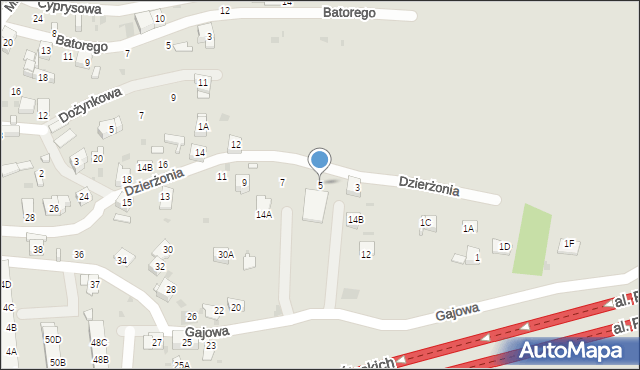 Ruda Śląska, Dzierżonia Jana, 5, mapa Rudy Śląskiej