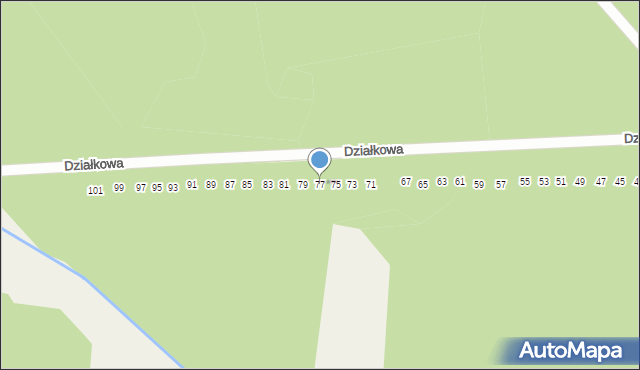 Siedlec Duży, Działkowa, 77, mapa Siedlec Duży