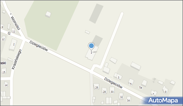 Siemkowice, Dziegieciów, 1, mapa Siemkowice