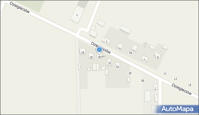 Siemkowice, Dziegieciów, 30, mapa Siemkowice