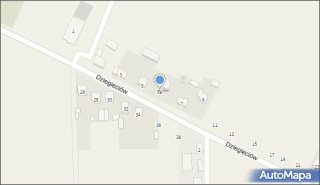 Siemkowice, Dziegieciów, 5a, mapa Siemkowice