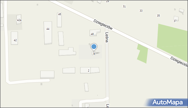 Siemkowice, Dziegieciów, 8, mapa Siemkowice