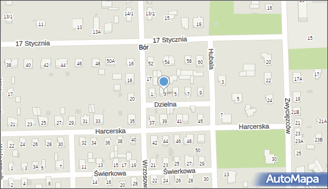 Skarżysko-Kamienna, Dzielna, 3, mapa Skarżysko-Kamienna