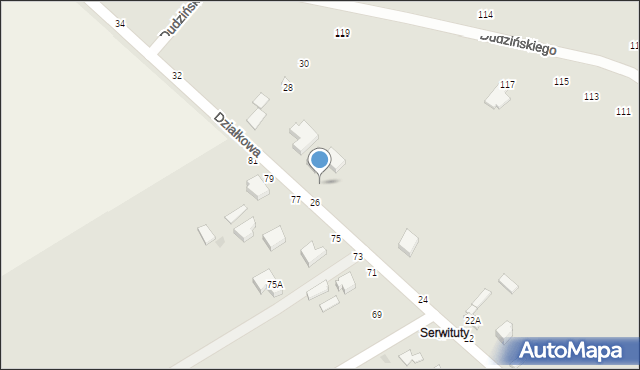 Skierniewice, Działkowa, 26a, mapa Skierniewic