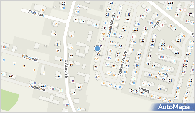 Słomin, Dzikiej Gruszy, 52, mapa Słomin