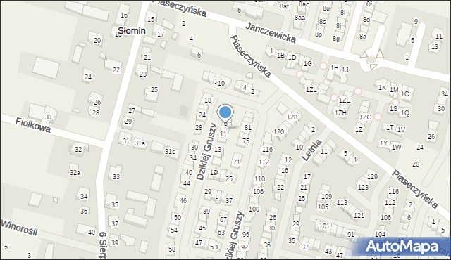 Słomin, Dzikiej Gruszy, 9, mapa Słomin