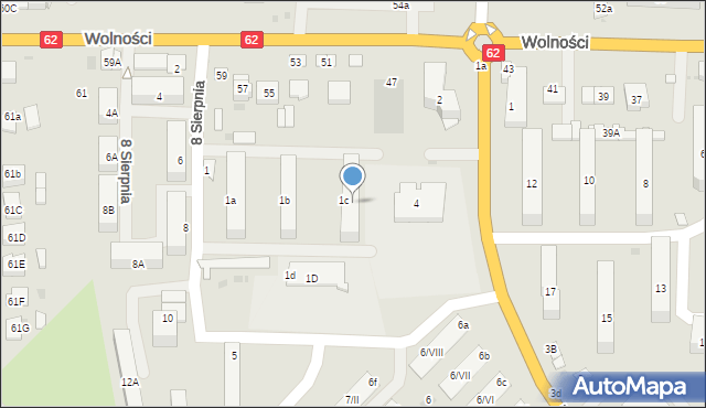 Sokołów Podlaski, Działkowa, 1C, mapa Sokołów Podlaski