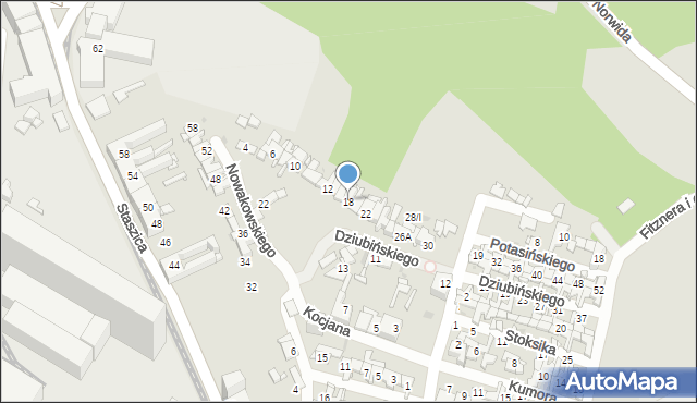 Sosnowiec, Dziubińskiego Ludwika, 18, mapa Sosnowca