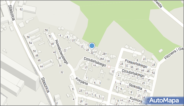 Sosnowiec, Dziubińskiego Ludwika, 22, mapa Sosnowca