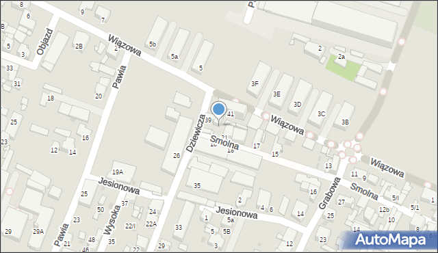 Sosnowiec, Dziewicza, 39A, mapa Sosnowca